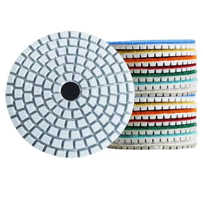 

10pcs 4 inch 100mm Diamond Polishing Pads Set 50-3000 Grit for Granite Stone Concrete Marble Wet Polishing Pad Grinding Disc