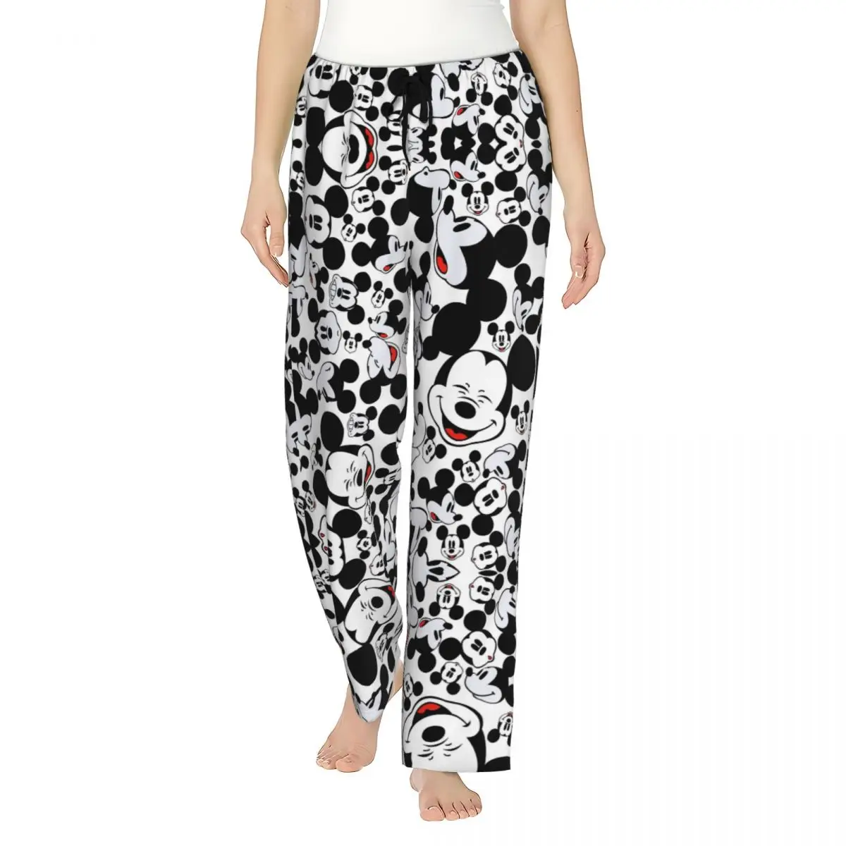 

Custom Mickey Mouse Pajama Pants Sleepwear Women's Elastic Waistband Sleep Lounge Bottoms with Pockets