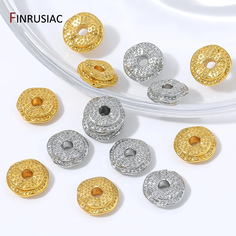 18K vergoldete Messing-Wellenscheiben-Abstandshalter-Perlen, strukturierte flache Metall-Loose-Perlen für DIY-Armband-, Halsketten- und Schmuckherstellung – Detail 19