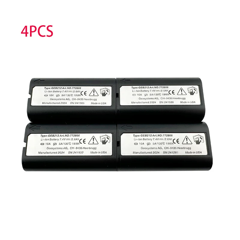 

4PCS GEB212 Battery For Leica ATX1200 ATX1230 GPS1200 GPS900 GRX1200 Total Stations Rechargeable