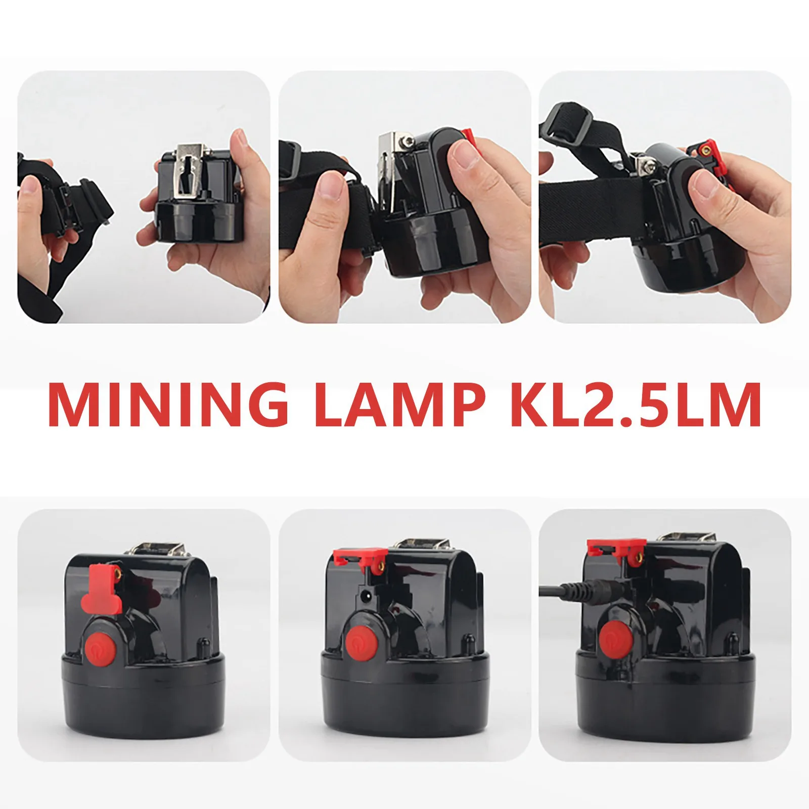 1W Mining Lamp Kl2.8lm Integrated Miners Headlamp LED Cordless High Power Miner Lamp High/middle/low