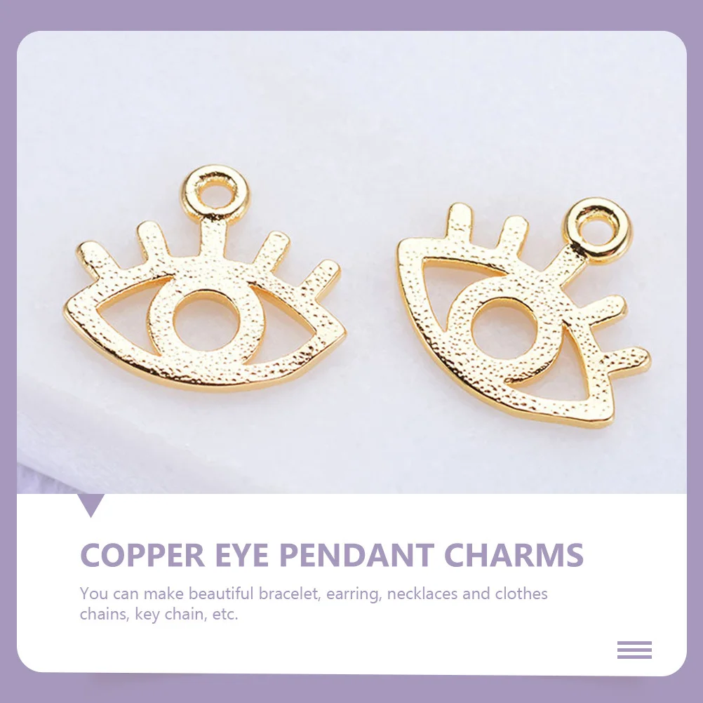 20Pcs Eye Shape Copper Pendant Charms DIY Jewelry Making Keychain Bracelet Necklace Earring Craft Accessories Earring Pendants