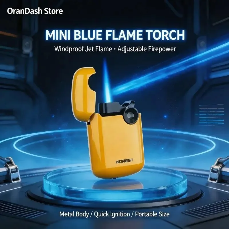 HONEST Mini Cute Lighter Metal Windproof Jet Turbo Torch Refillable Butane Gas Lighters Smoking Accessories Gift