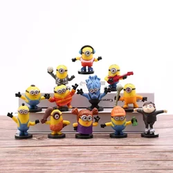 Kawaii Capsule toys 12Pcs/Set Gru Miniones Kevin Bob 3D Eye Despicable Miniones Action Figures Classic Toys Xmas Gifts