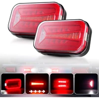 Luces traseras combinadas LED rojas y ámbar y blancas de 12V y 24V, lámpara LED de señal de giro de 6,5 pulgadas, lámpara de parada de freno DRL para camión, remolque, furgoneta y autobús