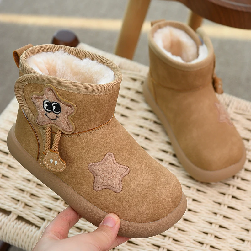 Children's Snow Boots, Waterproof Large Cotton Shoes, Girls' Plush Thick Cotton Boots, 2025 Winter New Children's Shoes, Snow Boots