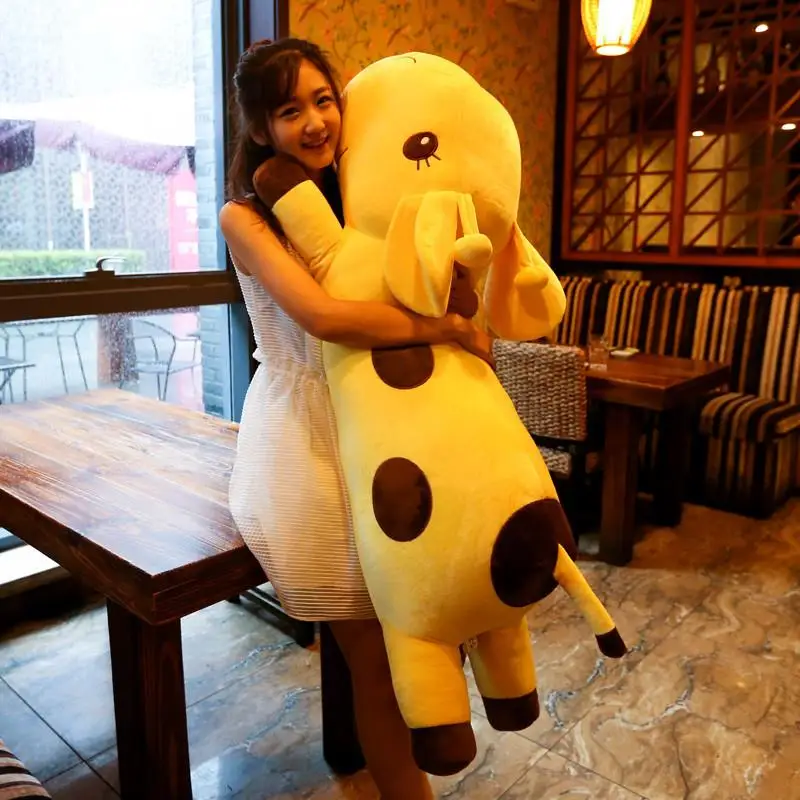 Almofada de Pelúcia Grande de Girafa, Boneca Fofa de Companhia, Presente para Meninas, Bichinho de Pelúcia Macio e Abraçável de Jiangsu, China