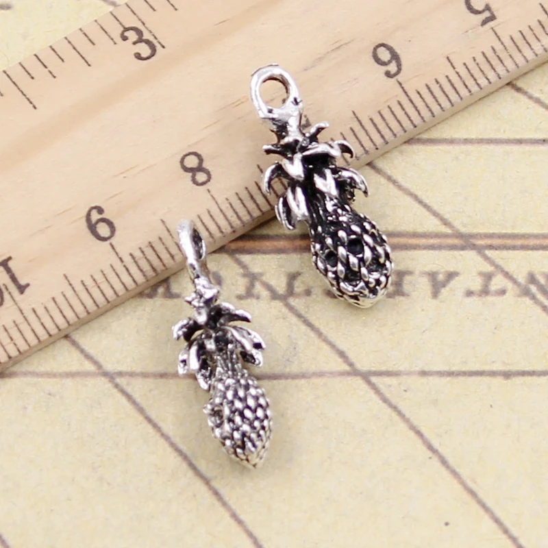 10pcs Charms Bromeliaceae Ananas Pineapple 23x8mm Tibetan Silver Color Pendants Antique Jewelry Making DIY Handmade Craft