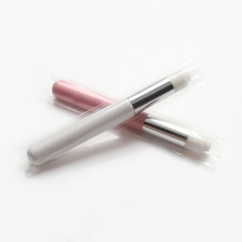 1/2PCS Wooden Handle Nose Cleaning Brush Portable Individually Wrapped Silver Ferrule Tool