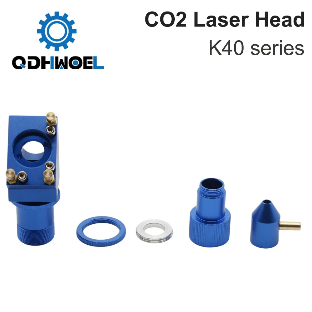 QDHWOEL CO2 Laser Head For K40 Series Laser Engraving Cutting Machine Lens Dia 12/15/18mm Focal Length 50.8mm Mirror 20mm