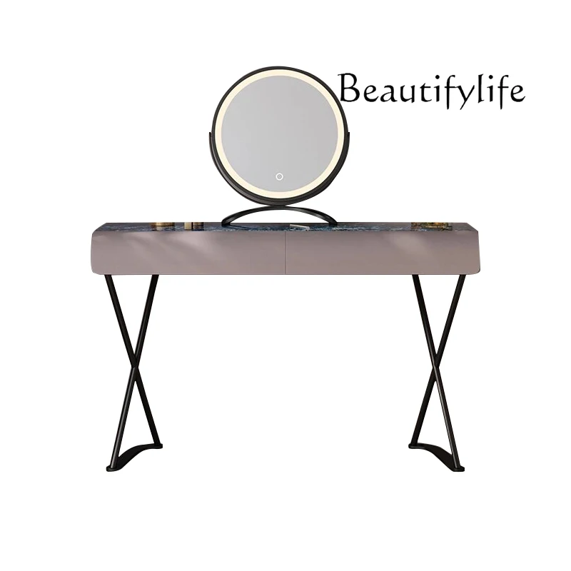 

Minimalist Stone Plate Dresser Chest of Drawers Modern Simple and Light Luxury Advanced Solid Wood Makeup Table