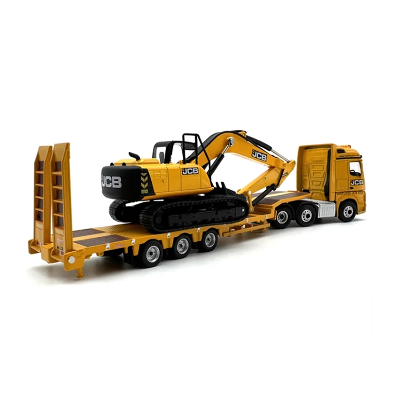 OXFORD Diecast 1:76 Scale Excavator Trailer Alloy Car Model Finished Product Simulation Toy Static Model Display