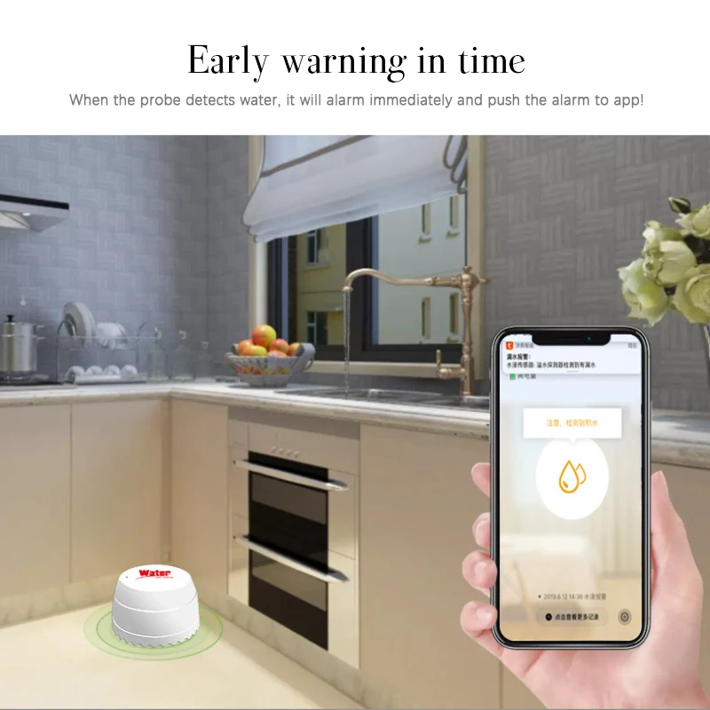 Tuya WiFi Waterlekdetector Overstromingssensor Alarm Lekkende bewaking op afstand Smart Life APP Overstromingswaarschuwing Overloopbeveiliging