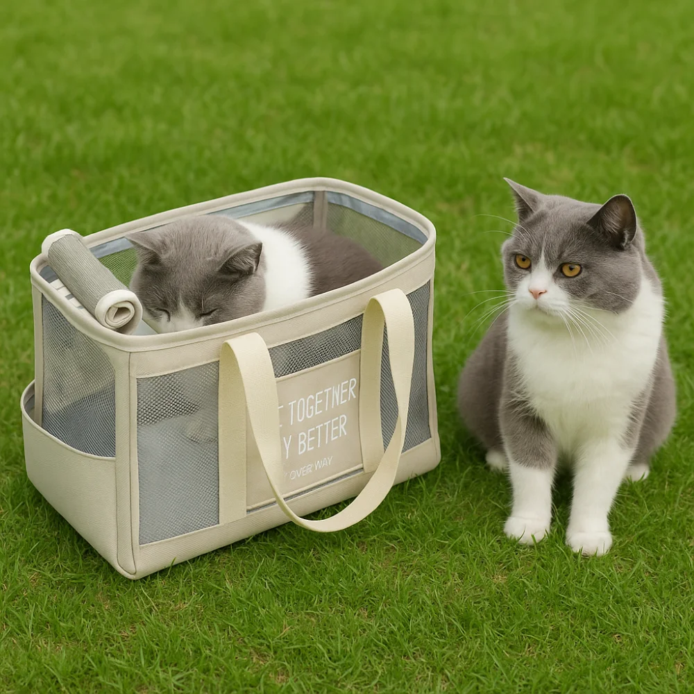 

Comfortable Portable Cat Tote Pouch Breathable Mesh Pet Tote Bag Lightweight Thickened Pet Handbag Pet Accessories
