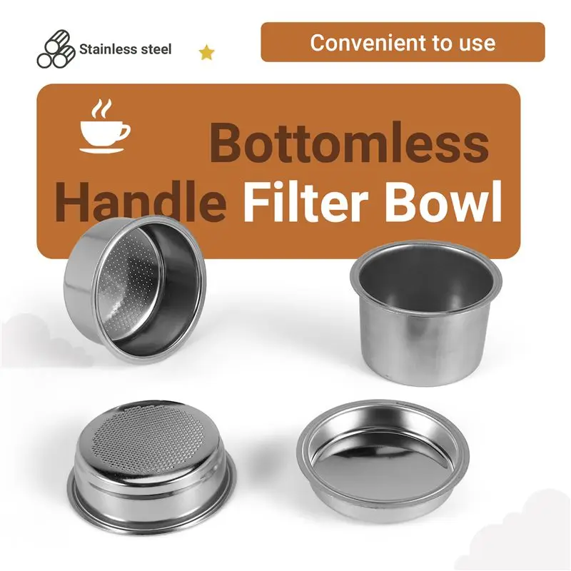 ABSS-51Mm Filter Basket 1/2/4 Cup For Espresso Bottomless Portafilter,Compatible With Delonghi,Breville 51Mm Coffee Machine