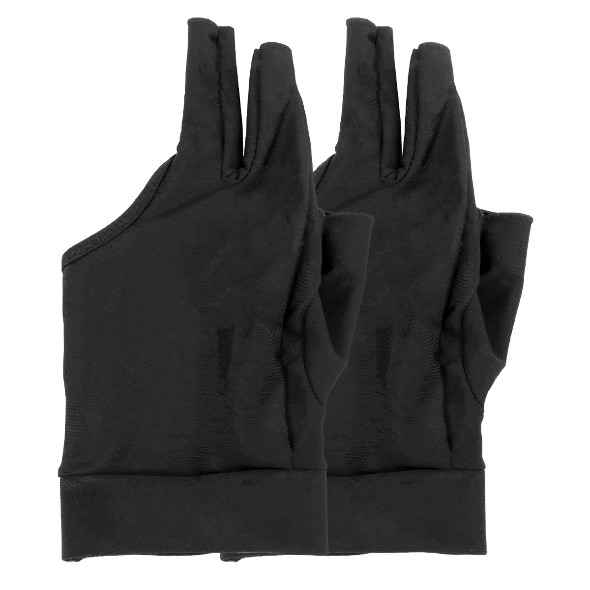 Guanto da biliardo con design a 3 dita, tappetino in silicone antiscivolo, rete traspirante, flessibile, adatto per uomo donna, nero, taglia L