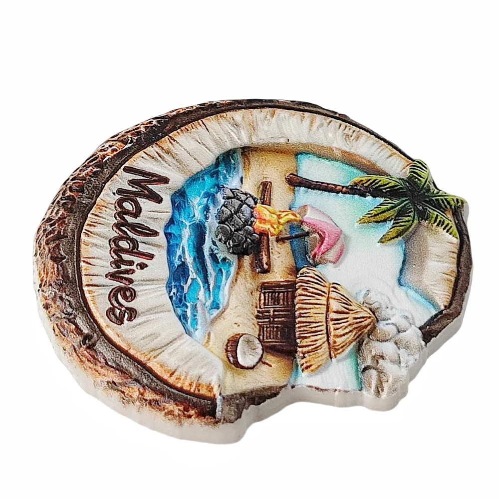 ثلاثية الأبعاد جزر المالديف مغناطيس الثلاجة هدية تذكارية الراتنج الثلاجة المغناطيسي ملصق جمع ديكور المنزل #6