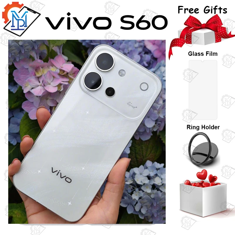 2026 Original VIVO S60 5G Mobile Phone 6.59“ 144Hz Display Snapdragon 8s Gen 3 Camera 50MP Battery 7200mAh 90W Wired Smartphone