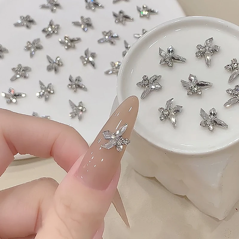 5szt Glitter Mini Crystal Nail Art Rhinestones Stack Drilling Decorations Manicure Charms For Manicure Nails Decoration Supplies