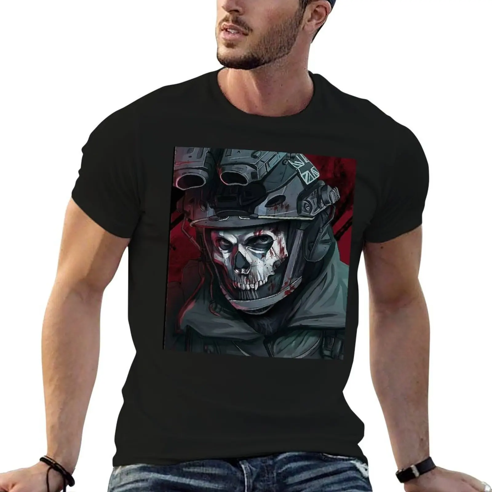 

Simon Ghost Riley Active T-Shirt man t shirt summer t shirts cotton 100% T-Shirt