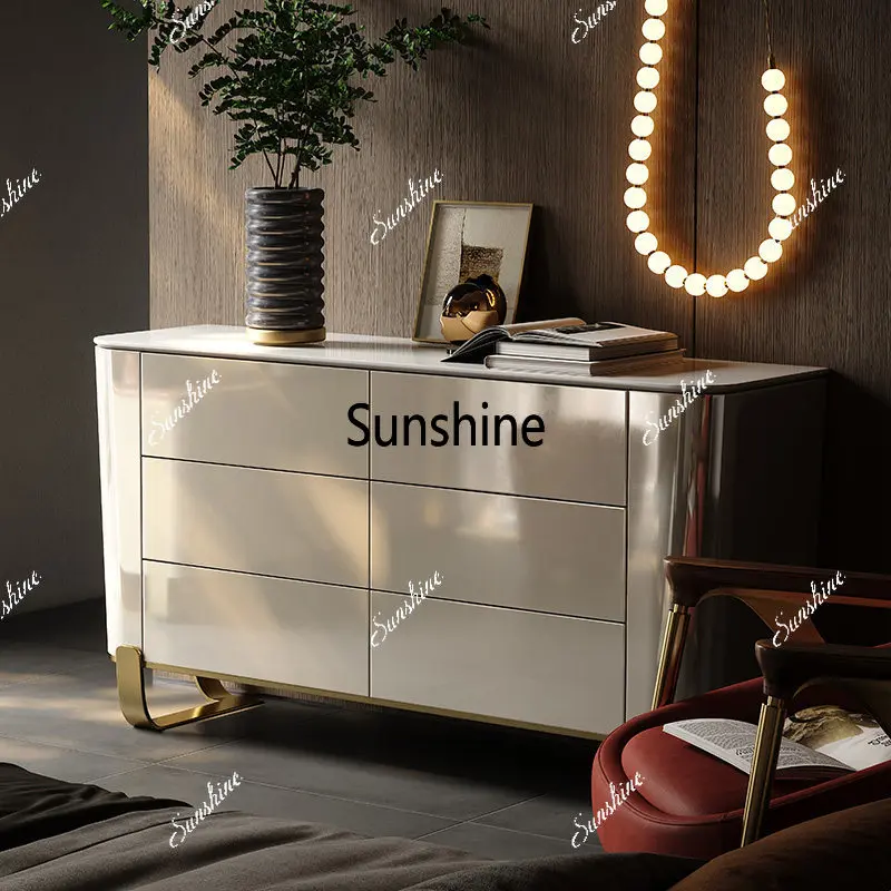 

Luxury Italian minimalist bedroom TV cabinet, modern home locker