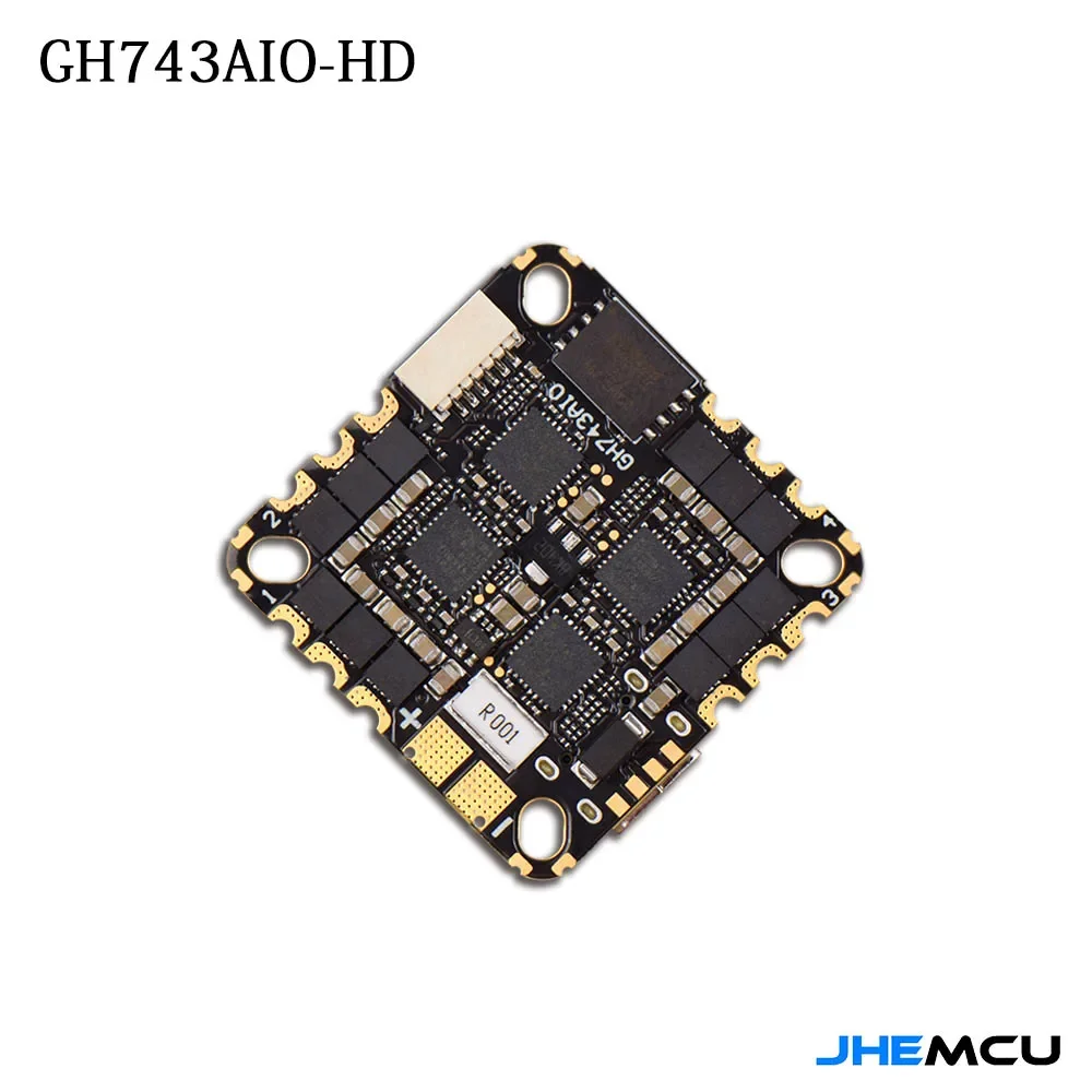 

Контроллер полета JHEMCU GH743AIO-HD AM32 40A/50A 3-6S 4 в 1, бесщеточный ESC для радиоуправляемого FPV дрона для фристайла