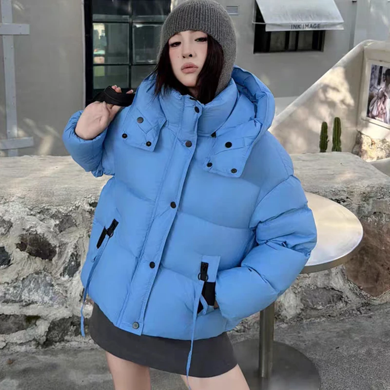 Overjas Witte Eendendons Vrouwen Warme Vrouwen Donsjack 2025 Winter Nieuwe Hoge Kwaliteit Capuchon Vrouwen Donsjack Mode Parker H767
