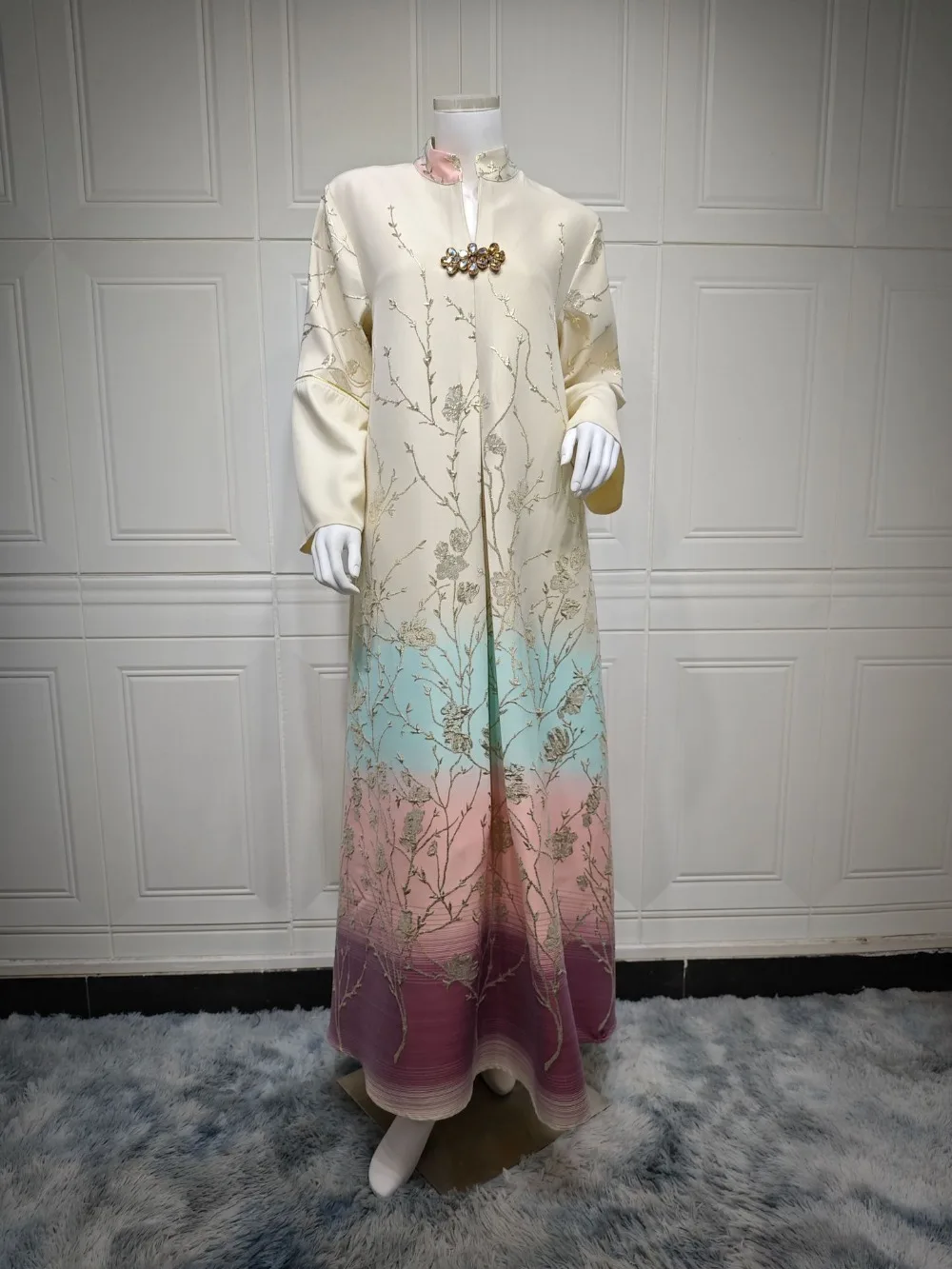 

Праздничное длинное платье-абайя для женщин с вышивкой, мусульманское платье для Рамадана, марокканский кафтан, длинные платья, дубайская роба, джалабия 2026