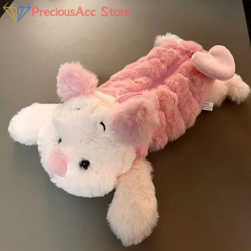 Creative Sea Otter Shape Plush Pencil Case Cartoon Stuffed Animal Large Capacity Pen Pouch Bag Velvet Student Stationery Bags