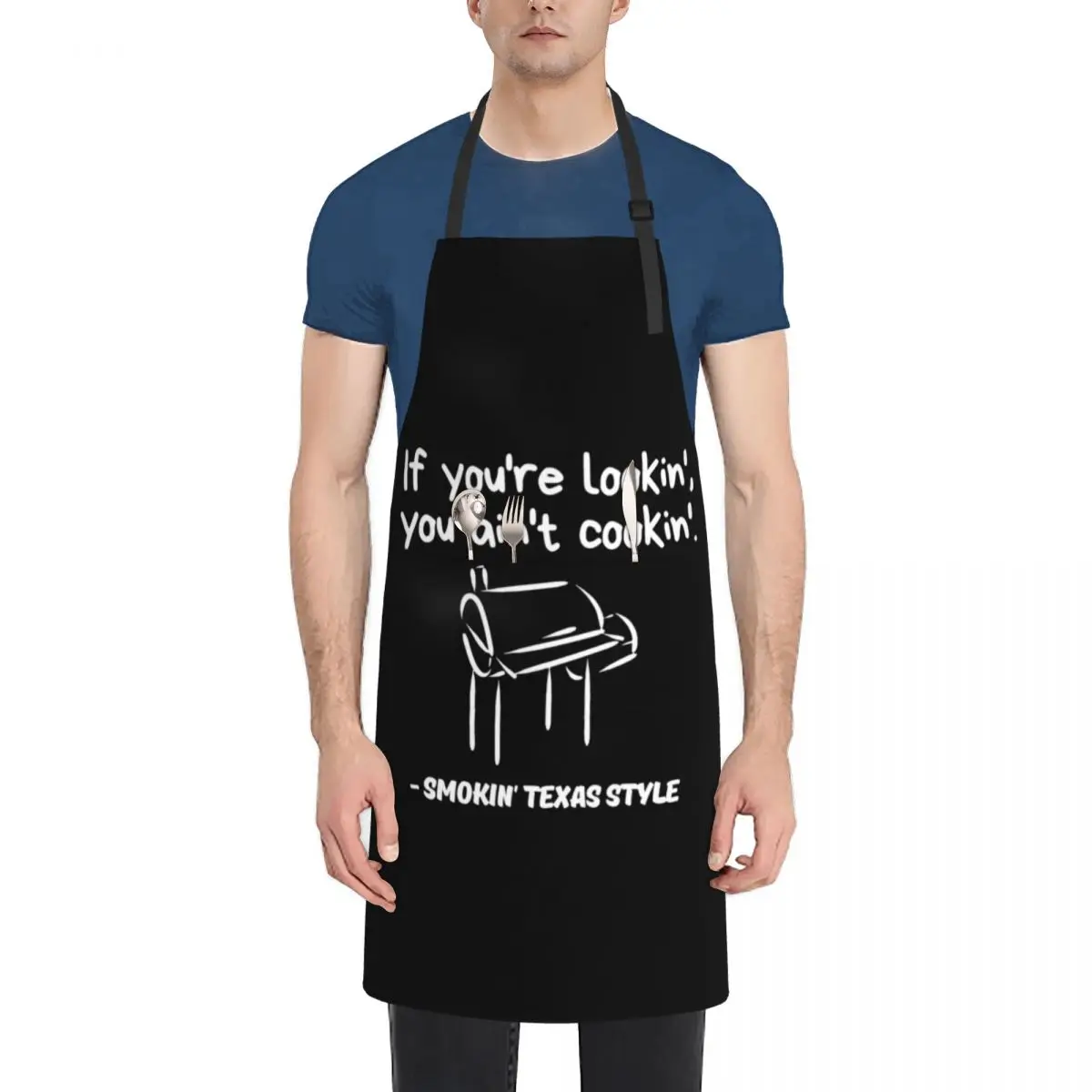 If Youre Lookin, You Aint Cookin BBQ Grilling (White Letters) Apron Kitchens For Men Hairdresser kitchen girl Apron