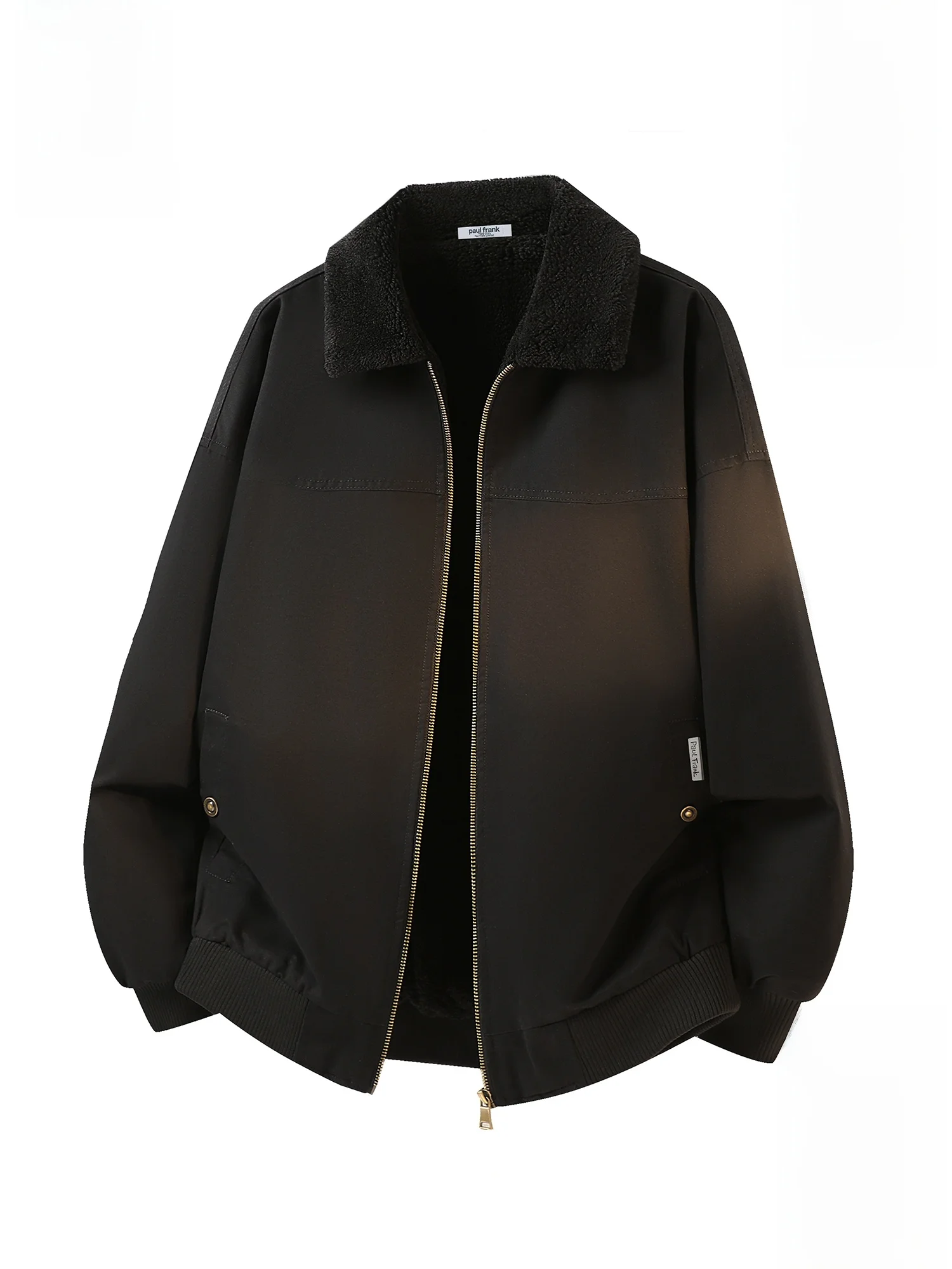 

PaulFrank M Lamb Velvet Collar Thiened Cotton Jaet Casual Winter Warm Zipper Closure Long Sve Youth Faion Coat