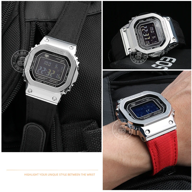 ナイロンキャンバストランドブレスレット,カカシオの改造腕時計,誕生日,G-SHOCK,シリーズGMW-B5000,gmwb5000