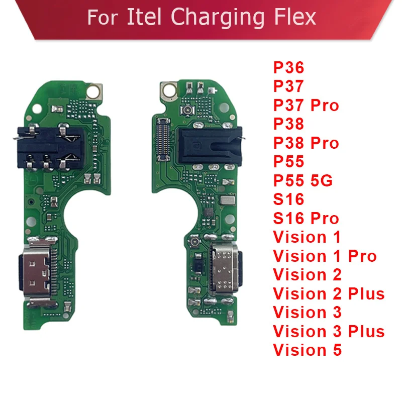 For Itel P36 P37 P38 P55 S16 S16 Pro Vision 3 S661L Vision 2 plus Vision 5 Charging Flex Board USB Dock Connector