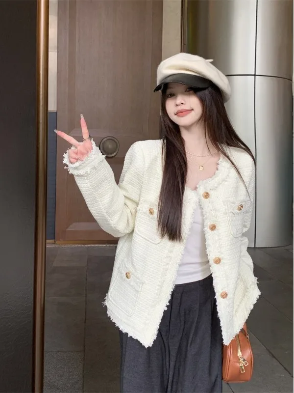

Elegant Fringe Style Women's Jacket Casual Loose Fit Slimming Single Button Spring New Arrival Versatile Top