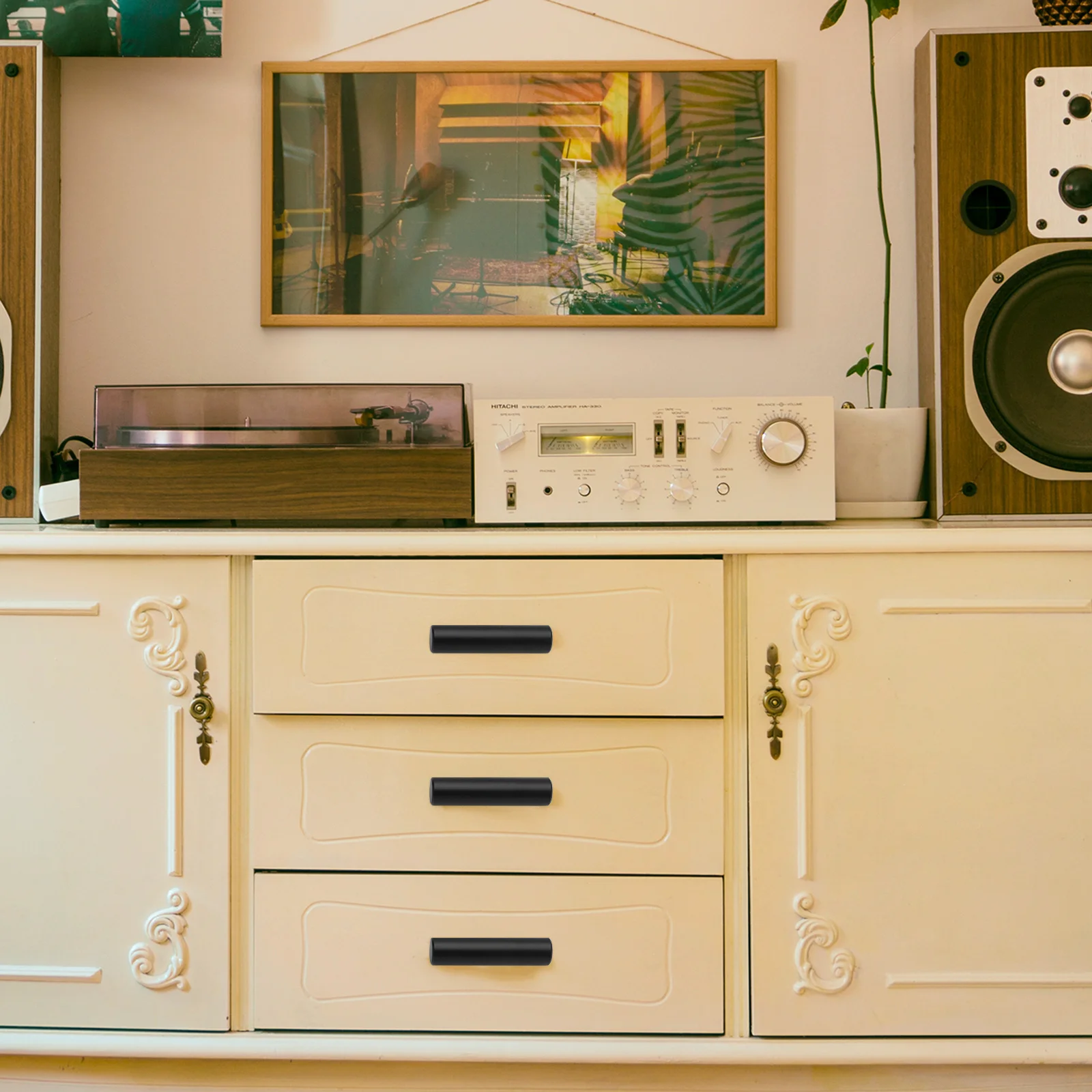 

10Pcs Modern Style Aluminium Alloy Cabinet Handles Rust Free Durable Door Pulls for Home Furniture Black Cabinet Handle for Home