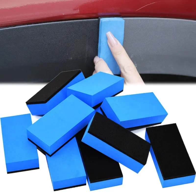 5/30PCS Car Ceramic Coating Sponge Applicator Glass Nano Wax Coat Sponges Blue Square Sponge and Cloth Car Cleaning Brush