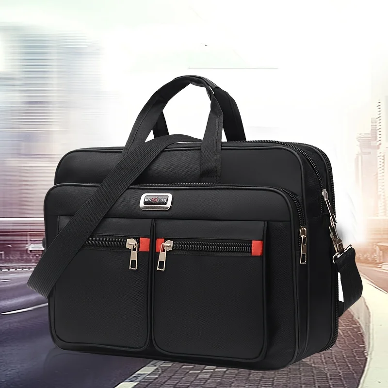 1Pc Men\'s Laptop Briefcase Waterproof Laptop Bag, Suitable for Business Shoulder Bag