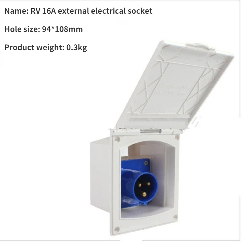 220V-250V 16A RV External Electrical Socket With Cover Waterproof Plug Socket For Caravan Camper Modification Accessories