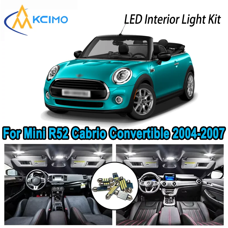 

For Mini R52 Cabrio Convertible 2004-2007 Premium Bright LED Interior Dome Map Trunk Light Kit Car Led Lamps Canbus No Error