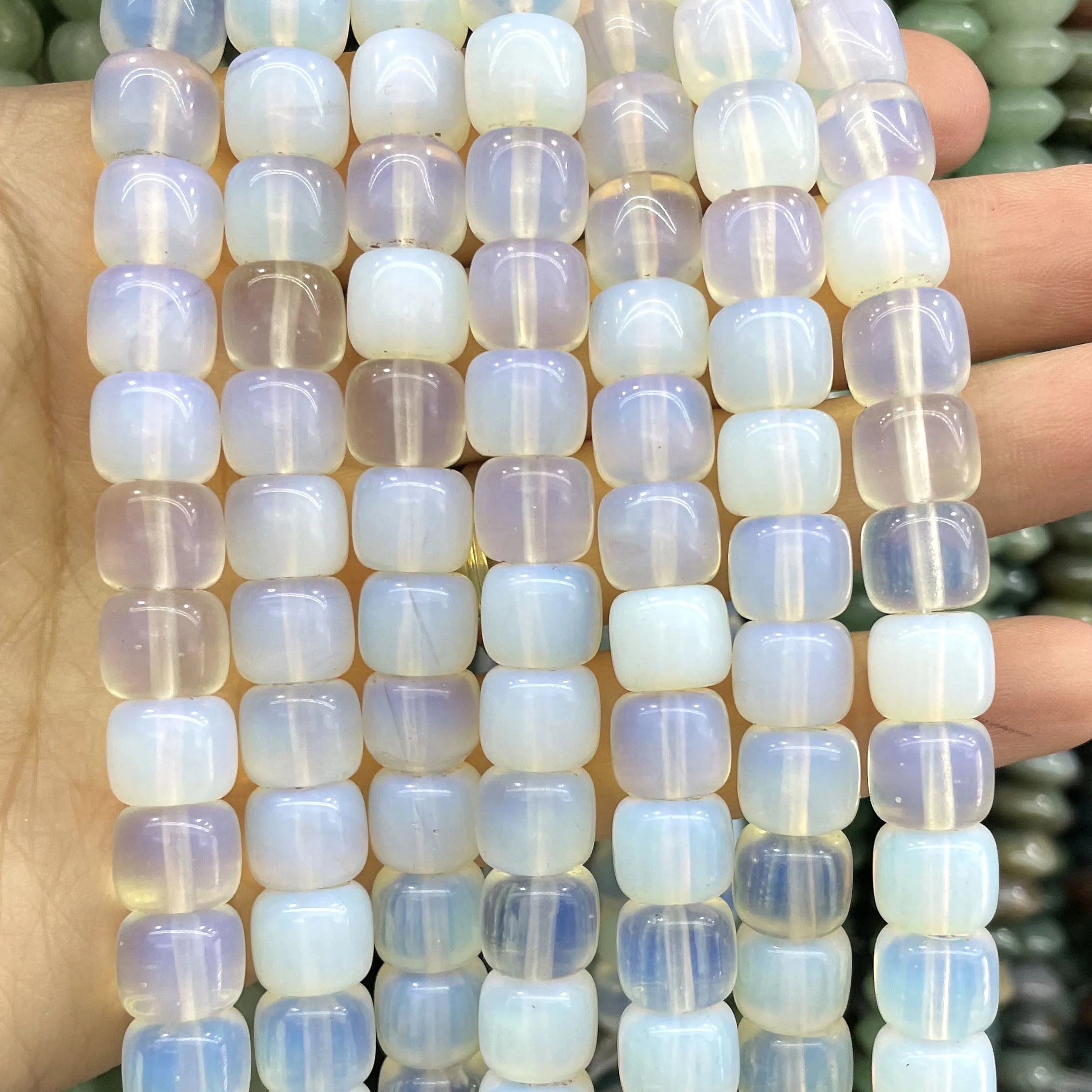 الحجر الطبيعي الأبيض أوبال غير النظامية جولة الأوجه Rondelle خزر عازل DIY بها بنفسك النساء سوار قلادة أقراط لصنع المجوهرات