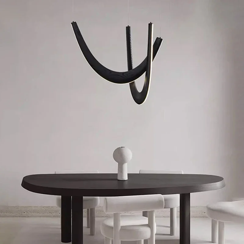 Wabi Sabi Solid Wood Chandelier Living Dining Room Pendant Light Restaurant Bar Island Nordic Minimalist Hanging Lamp Fixture