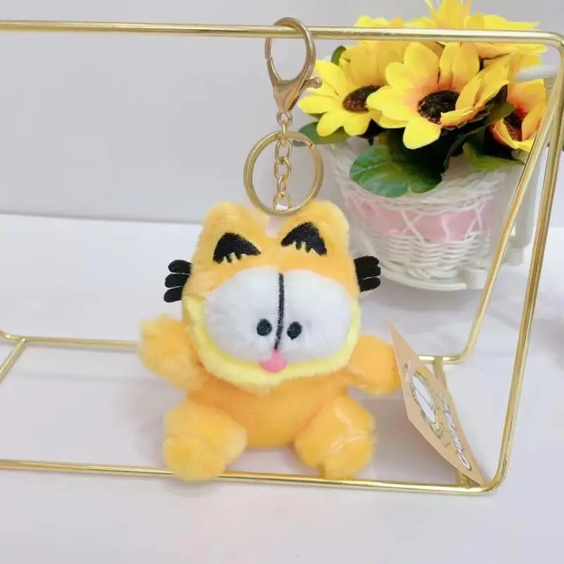 The Garfield Show Cute Plush Doll Backpack Pendant Kawaii Fluffy Soft Stuffed Toy Key Chain Schoolbag Decoration Christmas Gifts