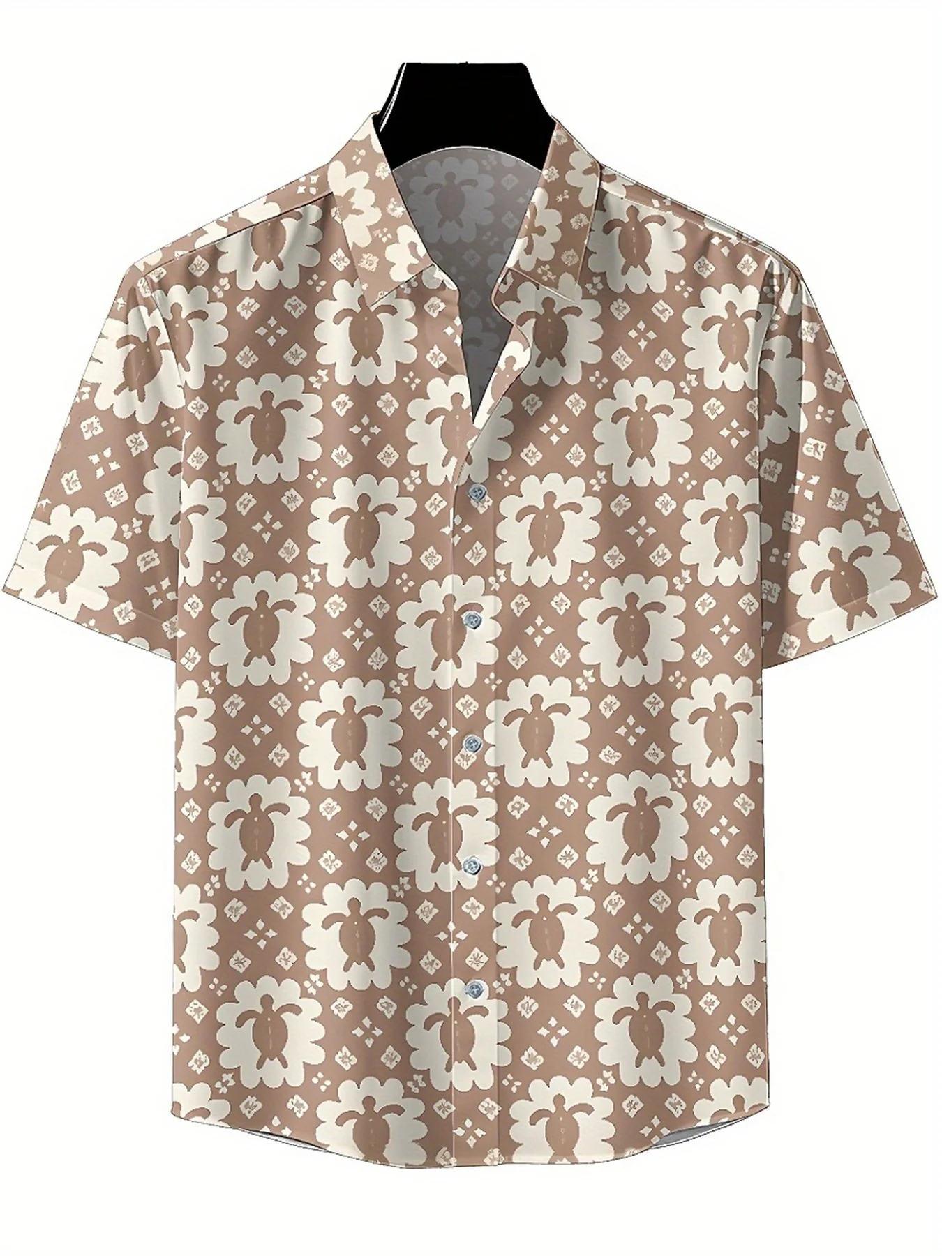 Men's Plus Size Hawaiian Shirts Ancient Floral Pattern Pattern,New in Summer Fashion Tops,Hip Hop Rock Streetwear