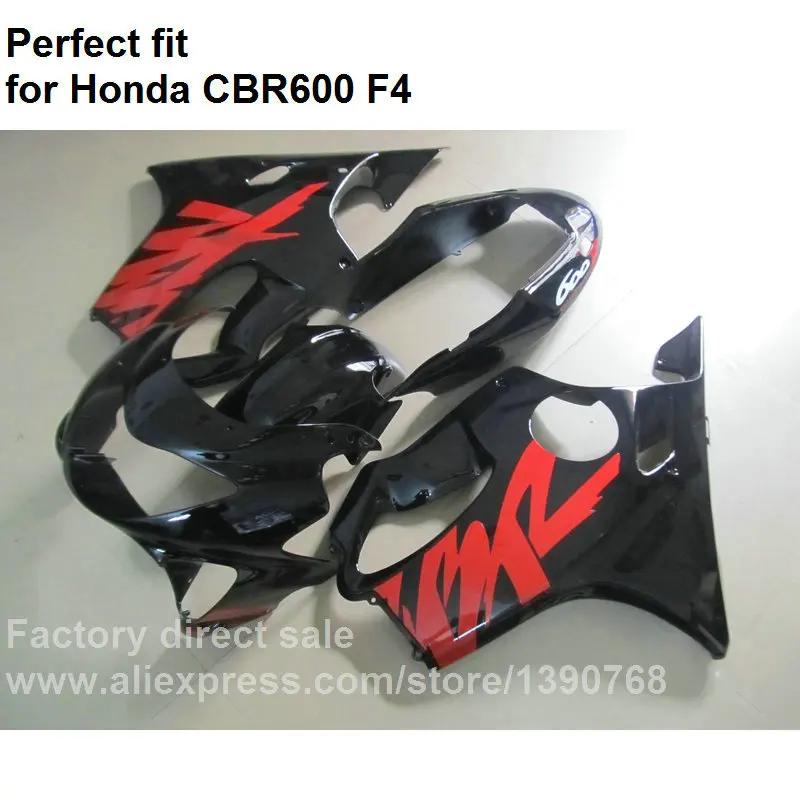 High quality ABS fairings for Honda black red CBR 600 F4 1999 2000 fairing kit CBR600 F4 99 00 DF54