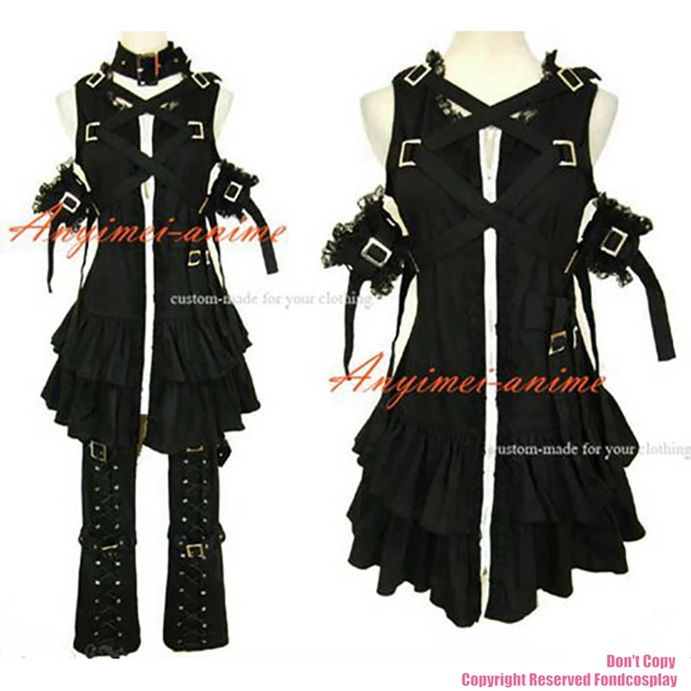 fondcosplay tripp Fashion Hiphop Rock Punk Gothic Techwear Sport Hiking Riding Cotton Casual Cargo black dress[CK1011]