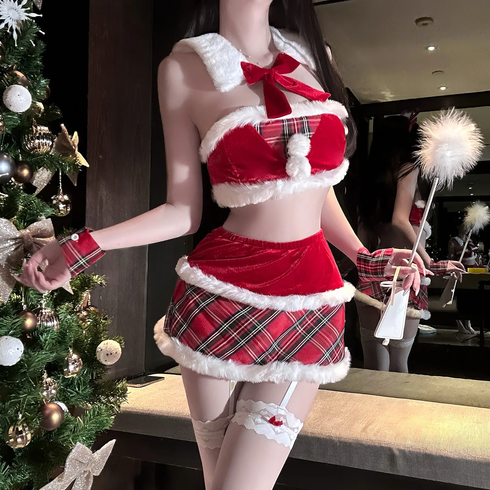 

The new golden Xiao erotic underwear Christmas theme series plush deer elf tube top sexy suit pure desire playful girl