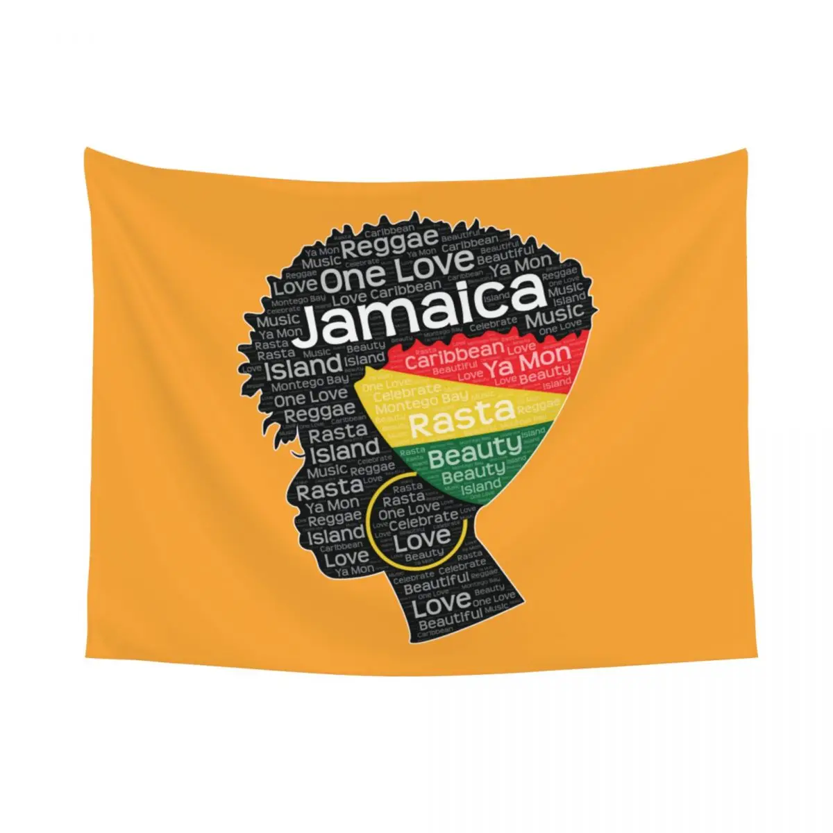 Jamaica Jamaican Woman Afro Puff Tapestries for Table Cloth Afro Word Art Hippie Wall Hanging Tapestry Home Decoration