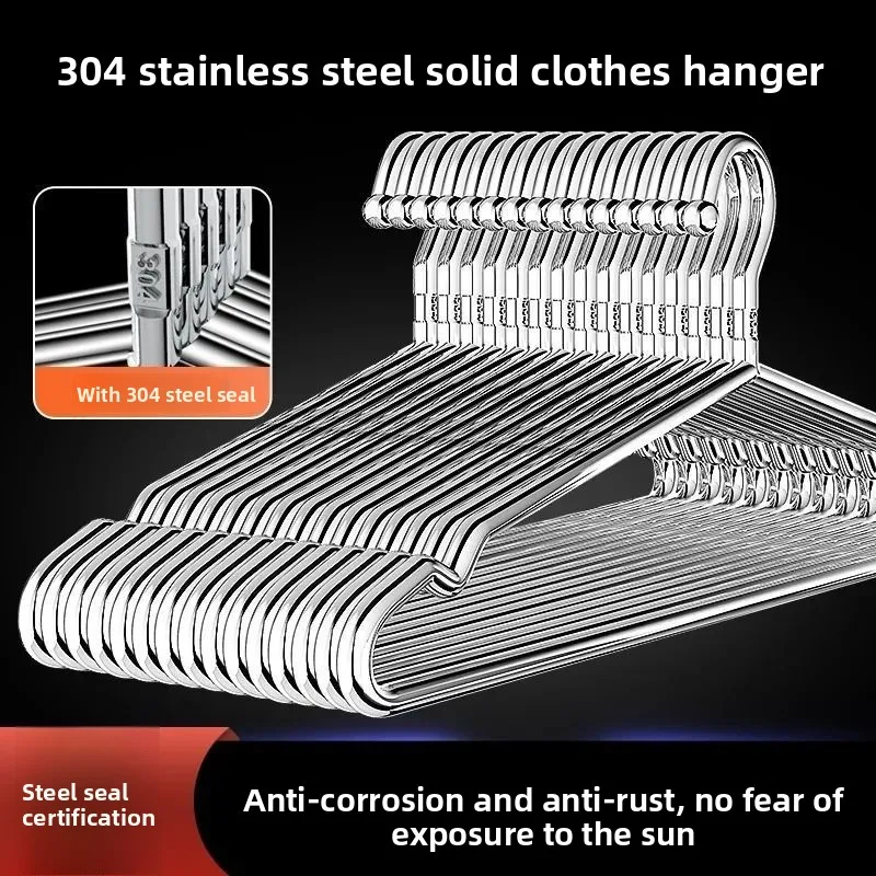 Stainless Steel Clothes Hangers Non Slip Thickened Seamless Coat Rack for Adult & Kids