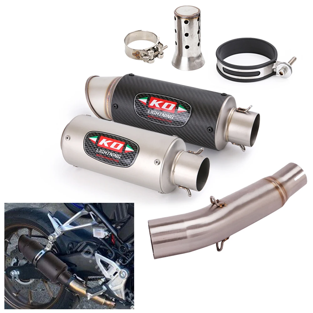 

For Honda CB300R CB250R 2018-2025 Steel \ Carbon Motorcycle Exhaust Pipe Muffler Mid Link Pipe DB Killer Slip On CB300F CBR300R