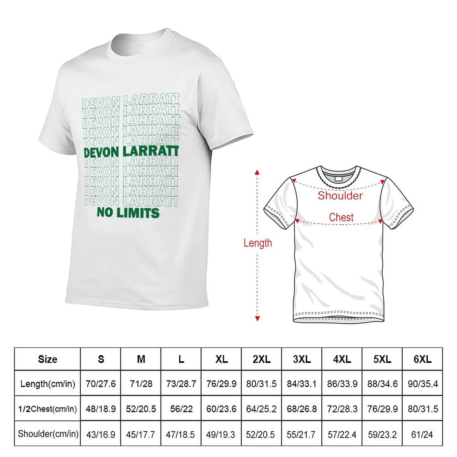 Devon Larratt No Limits Text Logo T-shirt Blouse summer top Men's cotton t-shirt